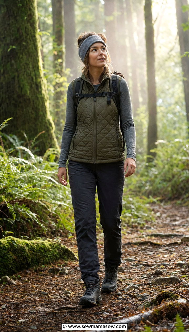 Quilted Vest and Thermal Long Sleeve for Outdoor Nature Workshop - 30 Workshop outfit ideas