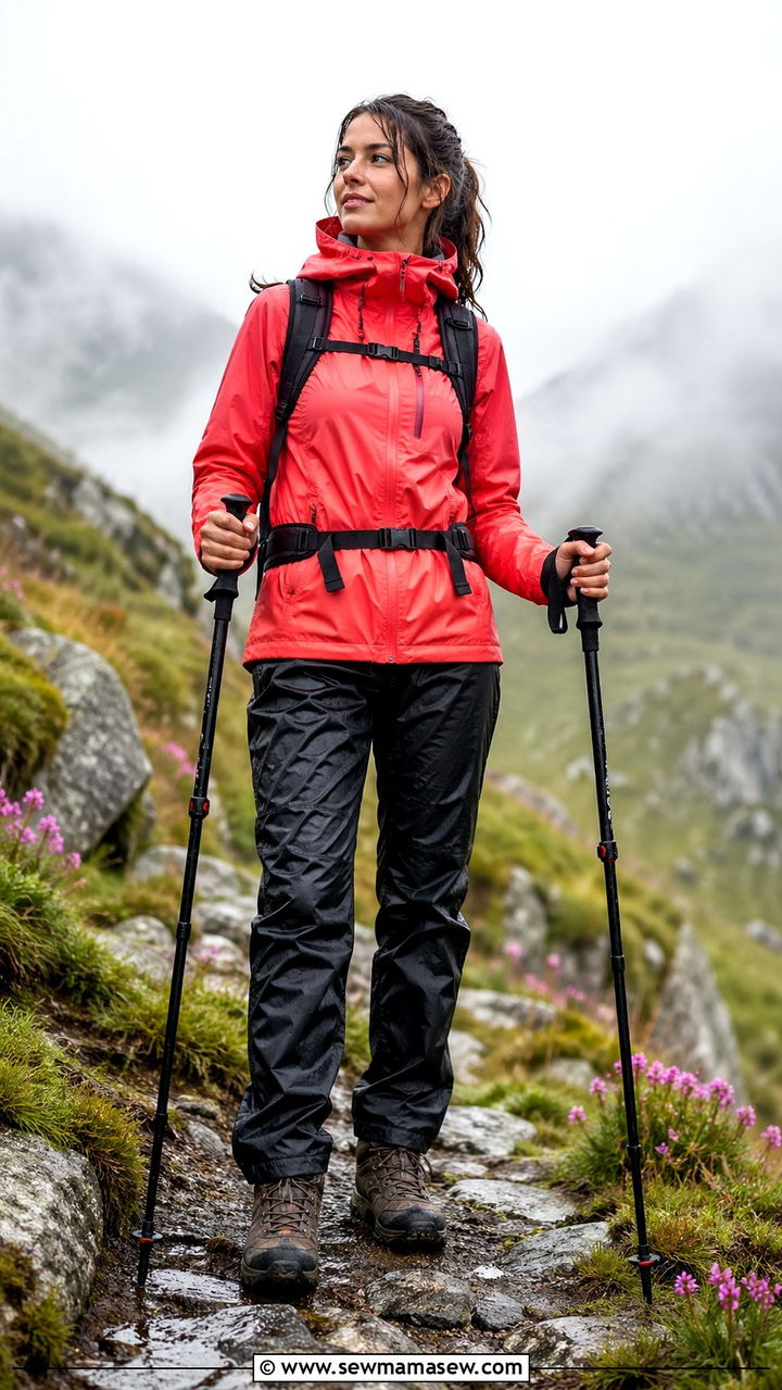 Rain jacket and waterproof pants spring hiking outfit - 30 Spring hiking outfits