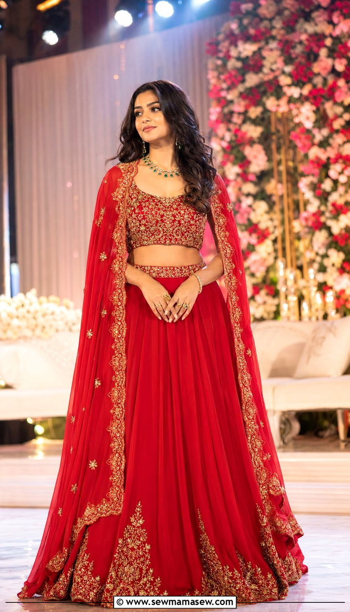 Red Bridal Lehenga for Sangeet - 35 Sangeet outfit ideas