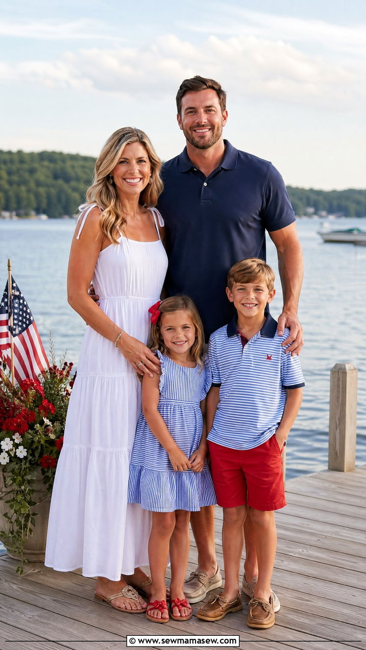 Red White and Blue Patriotic Family Outfits - 35 summer family photo outfit ideas