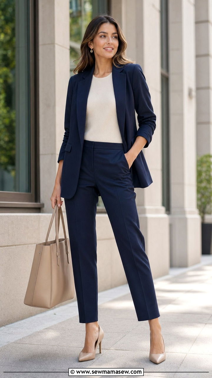 Relaxed Blazer With Tailored Ankle Trousers Outfit - 35 Modest outfits for women over 40