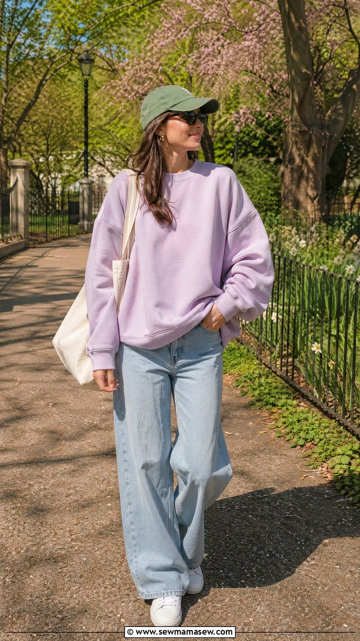 Relaxed Spring Outfit With Sneakers And Tote - 35 Spring outfits for women