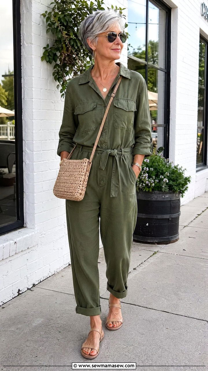 Relaxed Utility Jumpsuit Outfit - 35 Summer outfits for women over 60