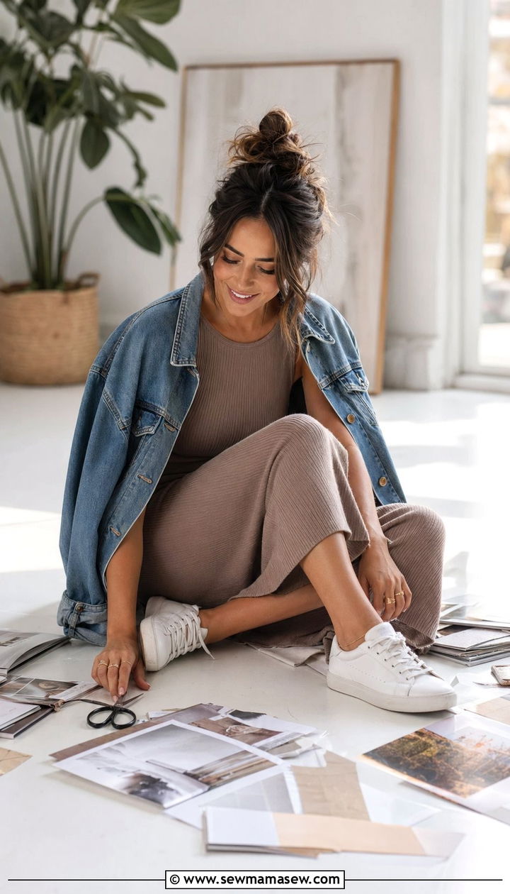 Ribbed Knit Dress and White Sneakers for Vision Board Workshop - 30 Workshop outfit ideas