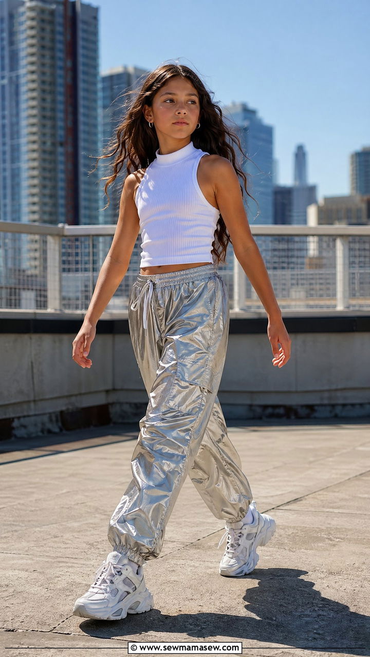 Ribbed Tank and Parachute Pants - 35 Summer outfits for tweens