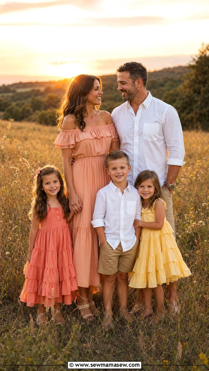 Ruffled Sundress Family Photo Outfits For Girls - 30 What to wear for summer family photos
