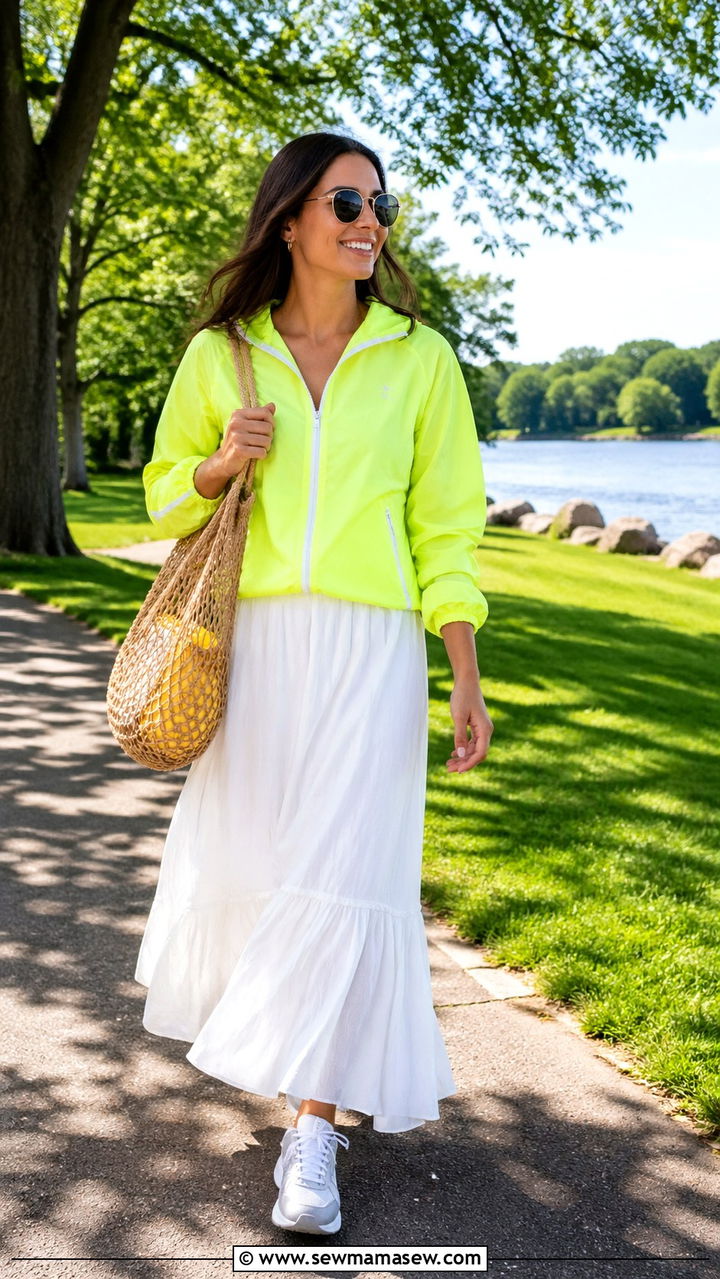Running Jacket With Flowy Maxi Skirt - 30 Sporty chic outfit ideas 2026