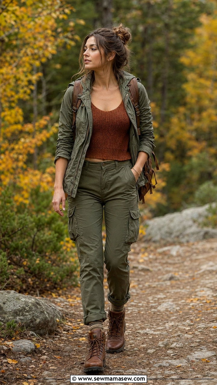 Rust and Olive Green Earth Tone Outfit - 35 Rust outfit ideas
