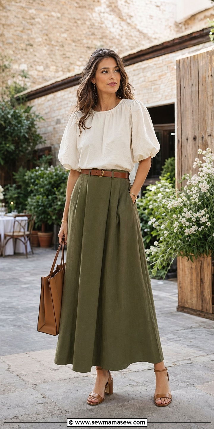 Rustic Wedding Guest Maxi Skirt And Blouse Outfit - 35 Rustic wedding guest outfits