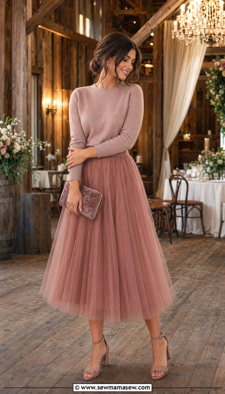 Rustic Wedding Guest Tulle Skirt Outfit - 35 Rustic wedding guest outfits