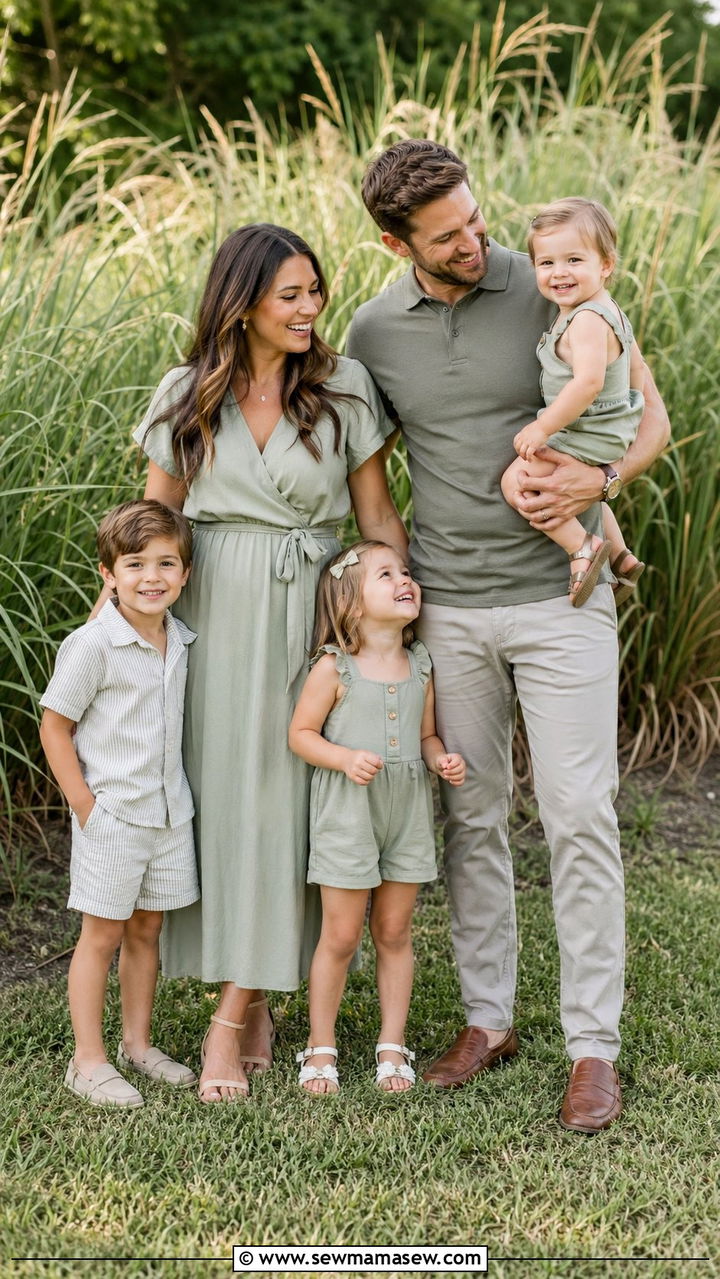 Sage Green Family Photo Color Scheme - 30 What to wear for summer family photos