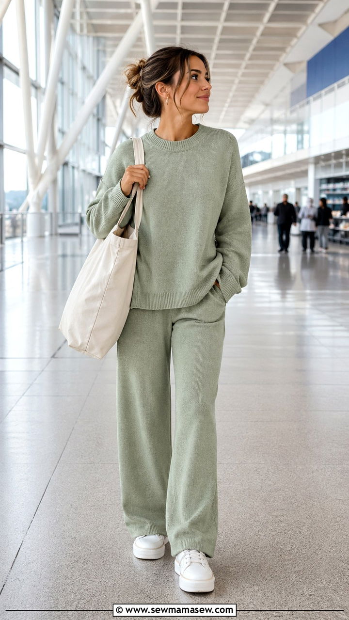 Sage Green Knit Lounge Set Outfit - 40 All sage green outfit ideas