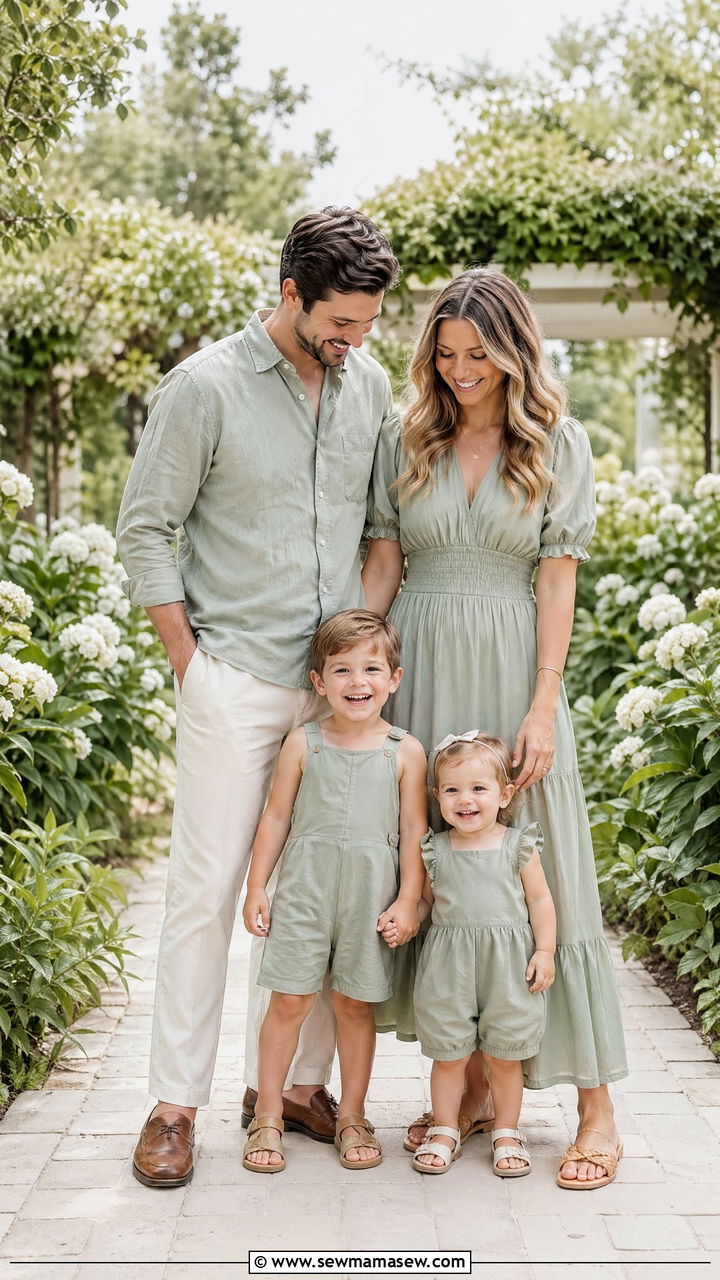 Sage Green Summer Family Photo Outfits - 35 Summer family photo outfits