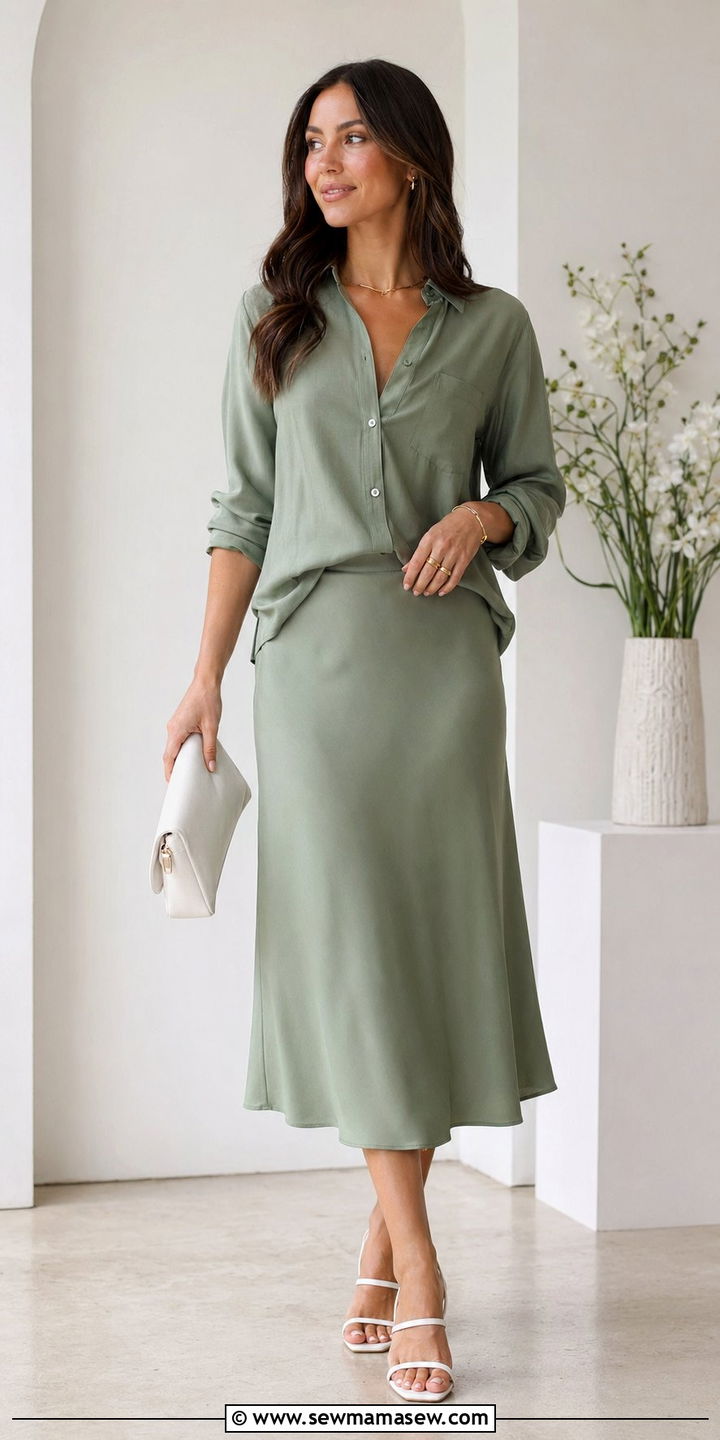 Sage green co ord set outfit - 30 Aesthetic spring outfit ideas 2026