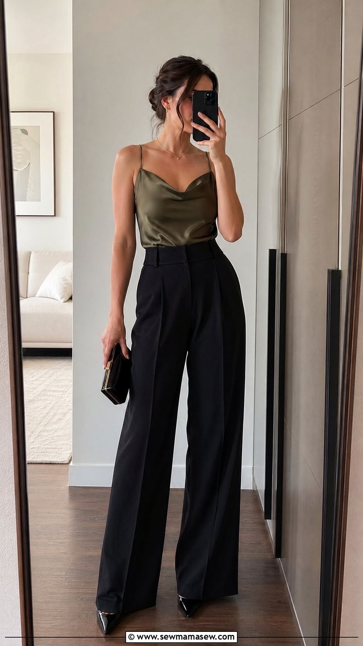 Satin Cami And Dress Pants For Classical Concert - 35 Classical concert outfit ideas