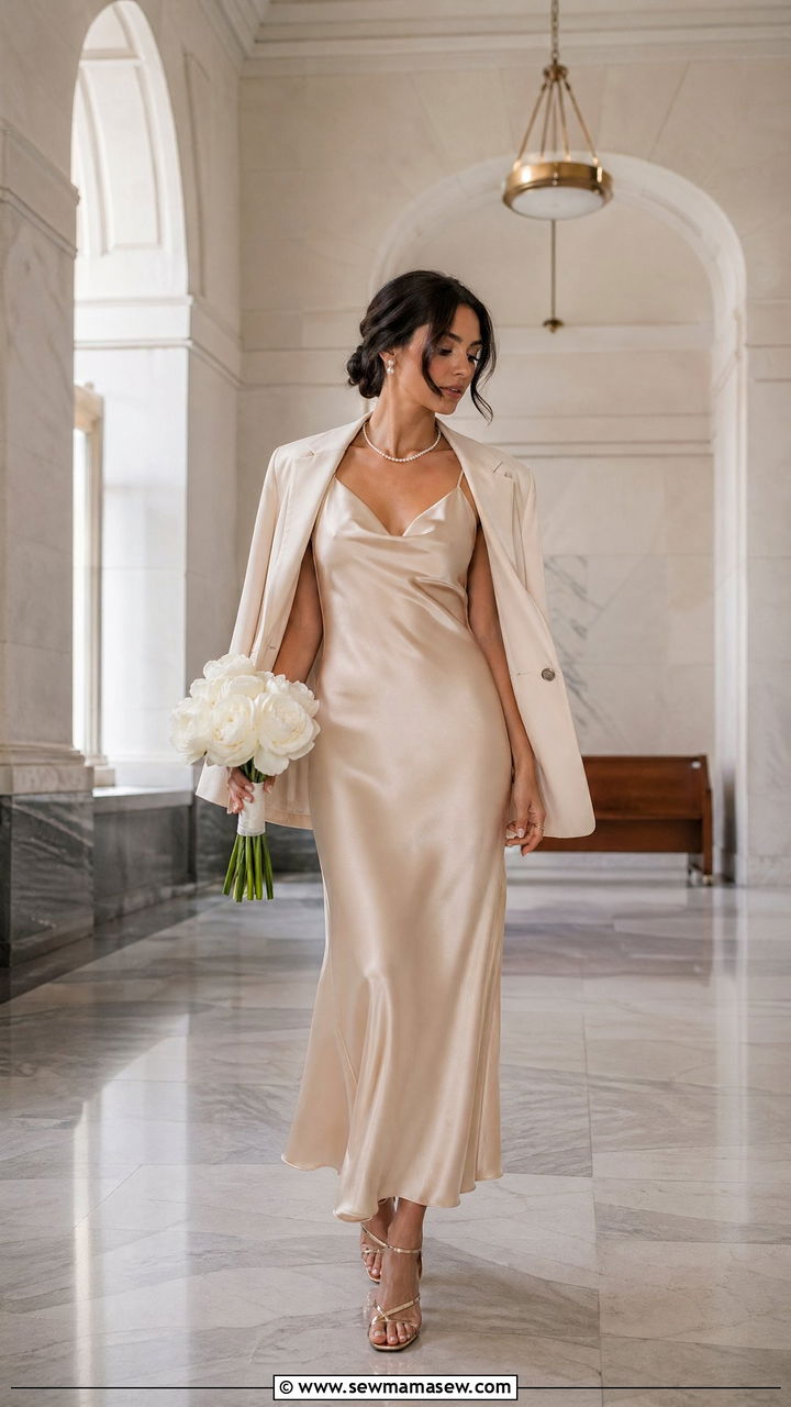 Satin Slip Dress Courthouse Wedding - 35 Courthouse wedding outfits