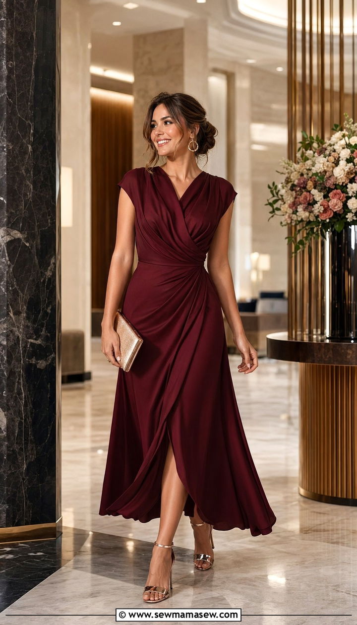 Semi Formal Wedding Guest Burgundy Dress Outfit - 35 Semi formal wedding guest outfit ideas