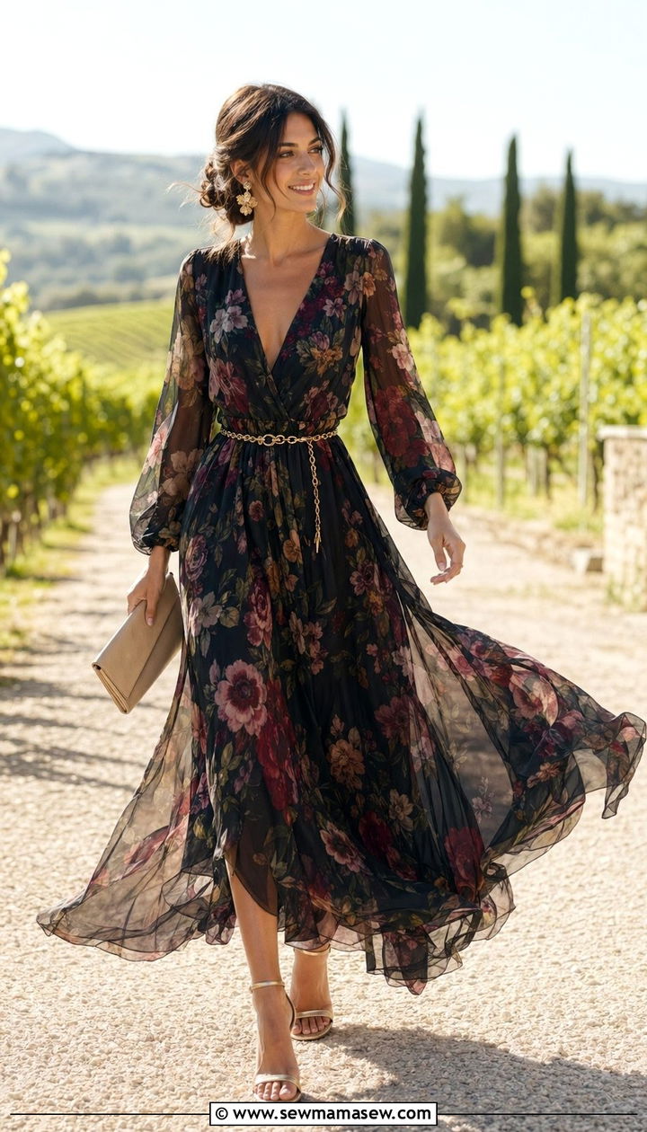 Semi Formal Wedding Guest Flowy Maxi Dress - 35 Semi formal wedding guest outfit ideas