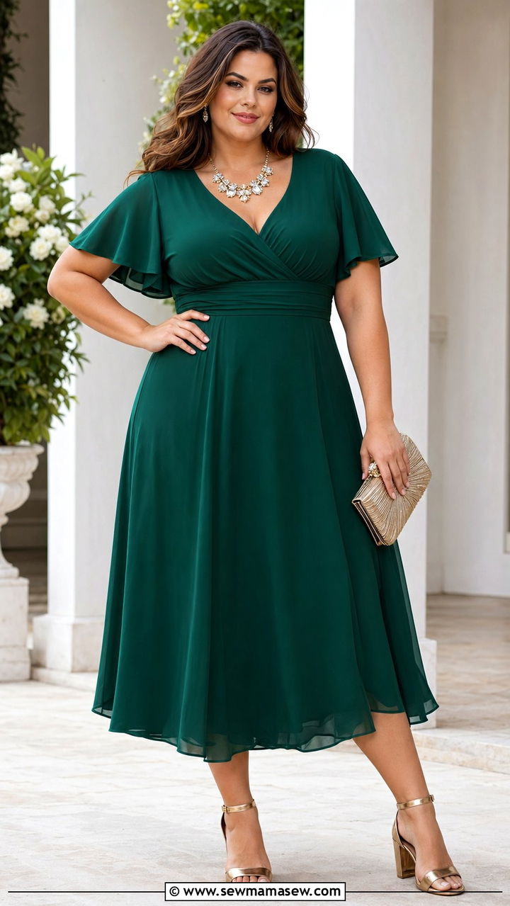 Semi Formal Wedding Guest Plus Size Midi Dress - 35 Semi formal wedding guest outfit ideas