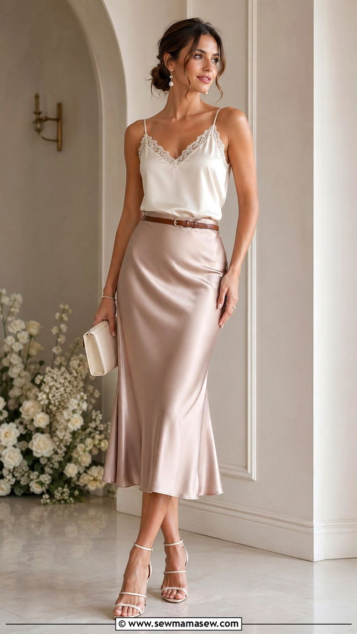 Semi Formal Wedding Guest Skirt and Blouse Combo - 35 Semi formal wedding guest outfit ideas