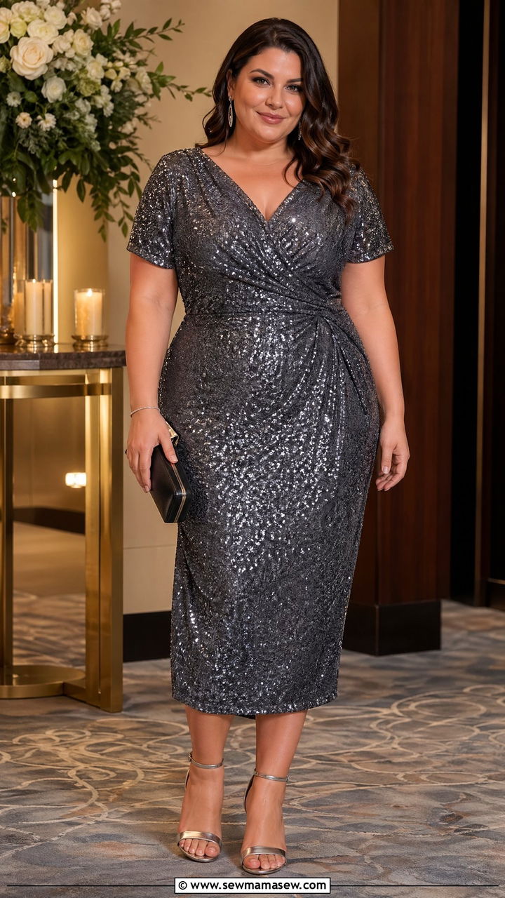 Sequin Dress for Wedding - 35 Wedding guest outfits plus size