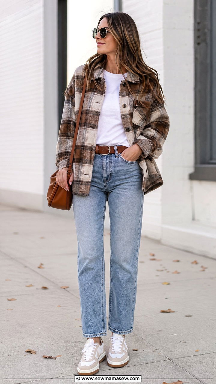 Shacket With Tee And Jeans Outfit - 35 casual outfits for women