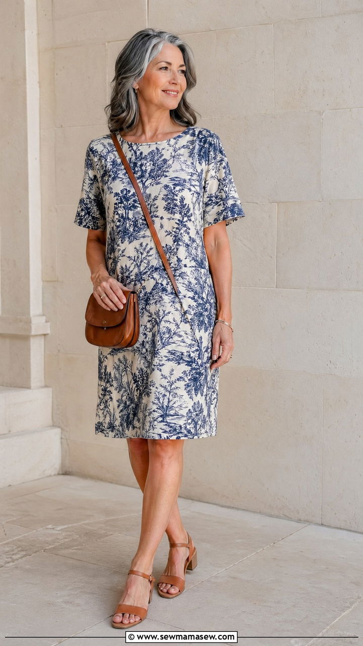 Shift Dress Vacation Look - 35 Vacation outfits for women over 60