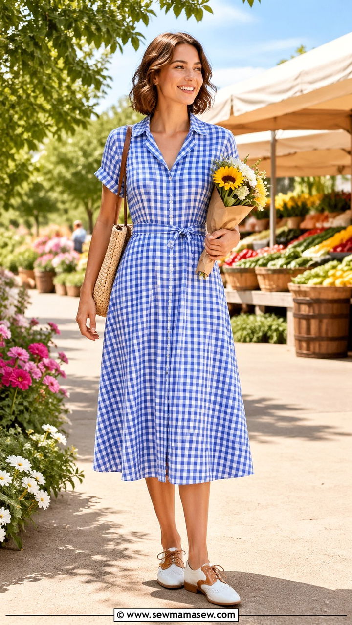 Shirtwaist Dress With Saddle Shoes - 30 Retro 40s outfit ideas