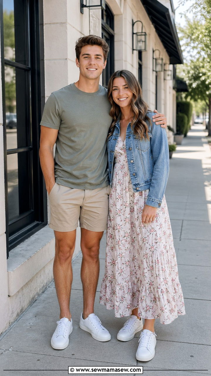 Sibling Outfits with Twinning Shoes and Different Outfits - 30 Sibling photoshoot outfit ideas