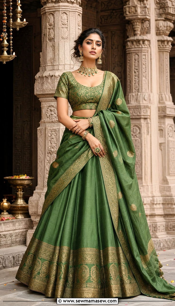 Silk Lehenga for Sangeet Ceremony - 35 Sangeet outfit ideas