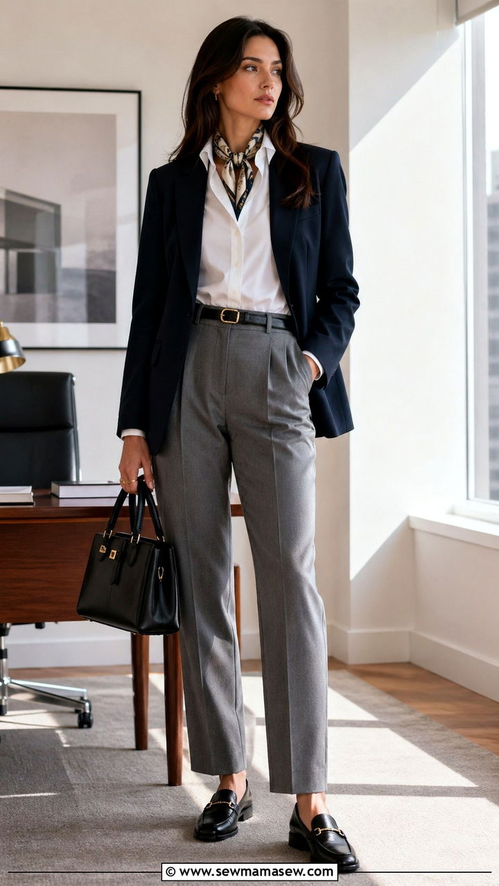 Silk Scarf Cravat Style With A Blazer - 30 Silk scarf outfit ideas