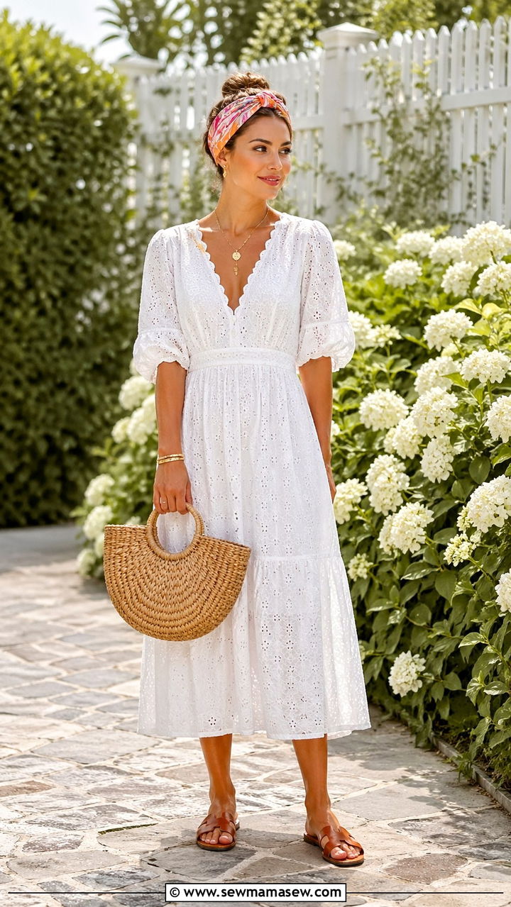 Silk Scarf Headband With A Summer Dress - 30 Silk scarf outfit ideas