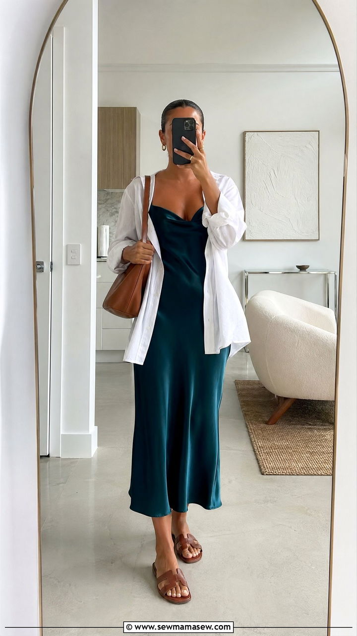 Silk slip dress outfit - 35 summer outfits for young adults