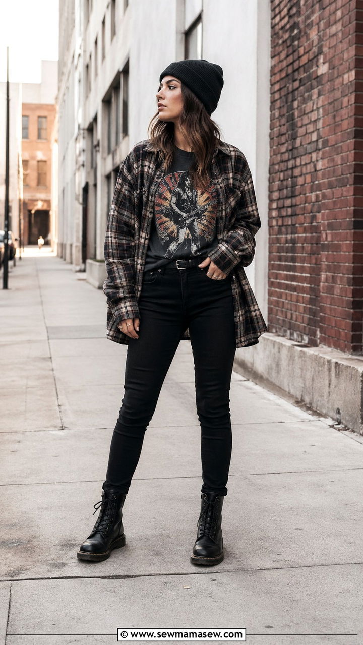 Skinny jeans with combat boots outfit - 30 Skinny jeans outfit ideas with boots