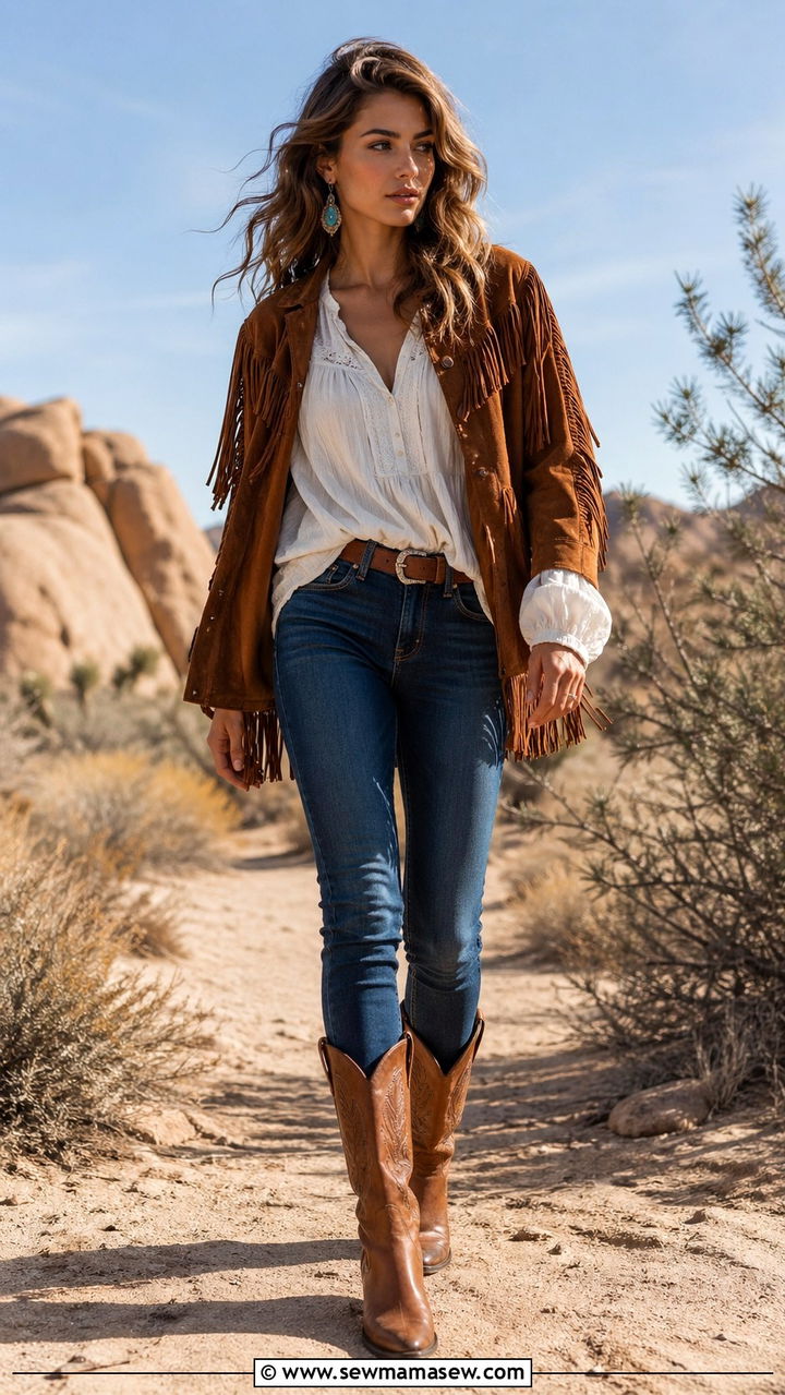 Skinny jeans with cowboy boots outfit - 30 Skinny jeans outfit ideas with boots