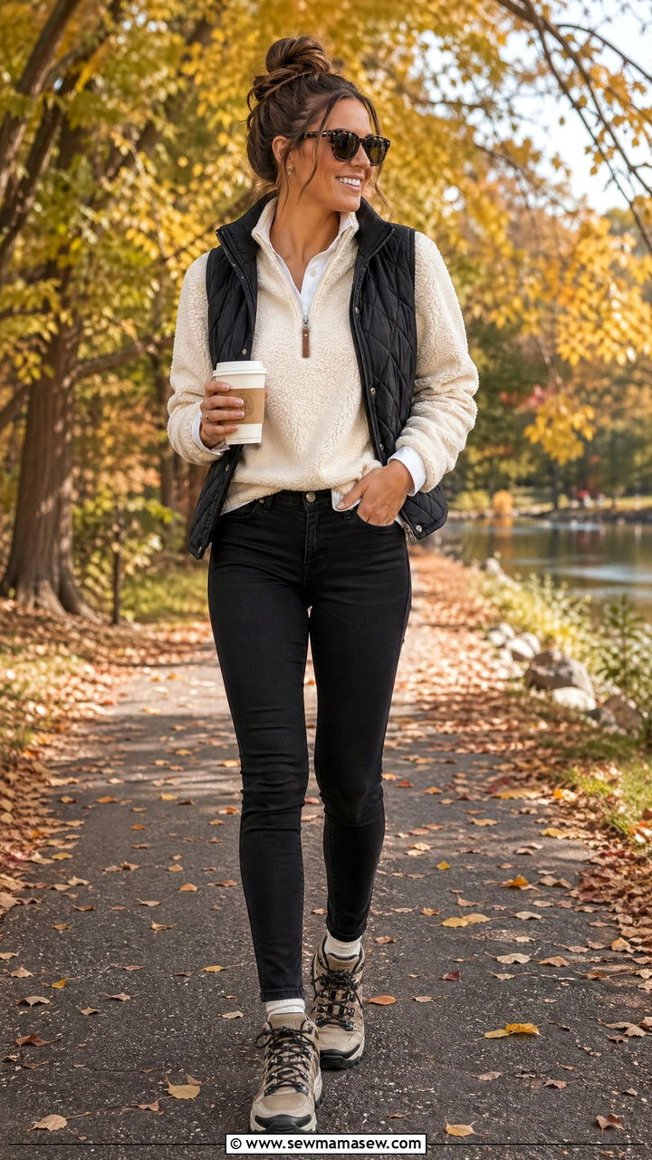 Skinny jeans with half zip pullover outfit - 35 skinny jeans outfit ideas