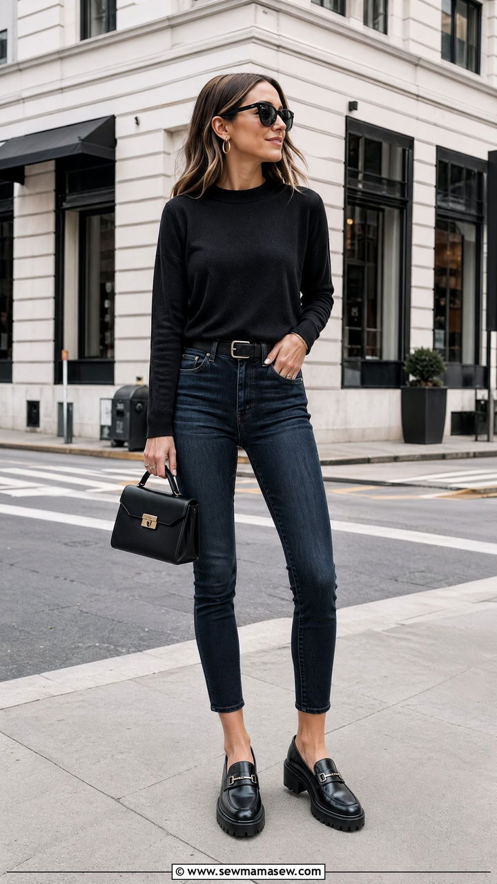 Skinny jeans with loafers outfit - 35 skinny jeans outfit ideas