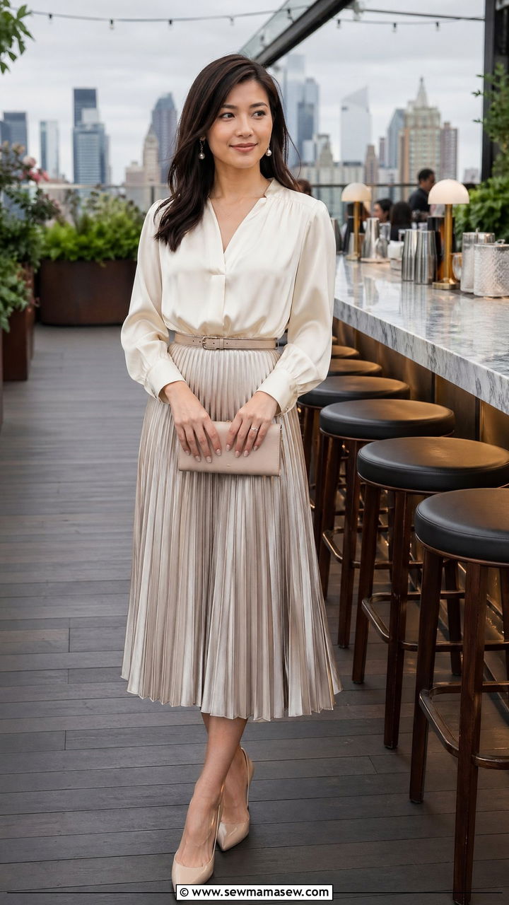 Skirt and Blouse Combo for Petite Wedding Guest - 35 Wedding guest outfits petite women