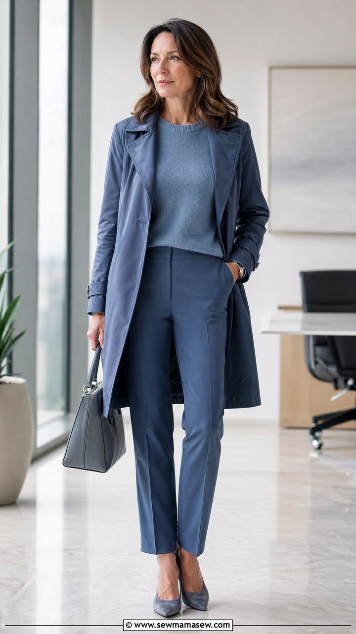 Slate Blue Cool Toned Tonal Outfit - 35 Tonal outfit ideas