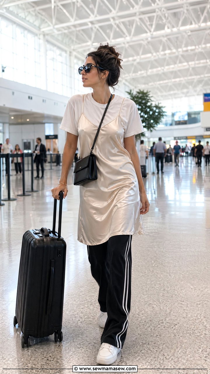 Slip Dress Over Track Pants - 35 slip dress outfit ideas for women