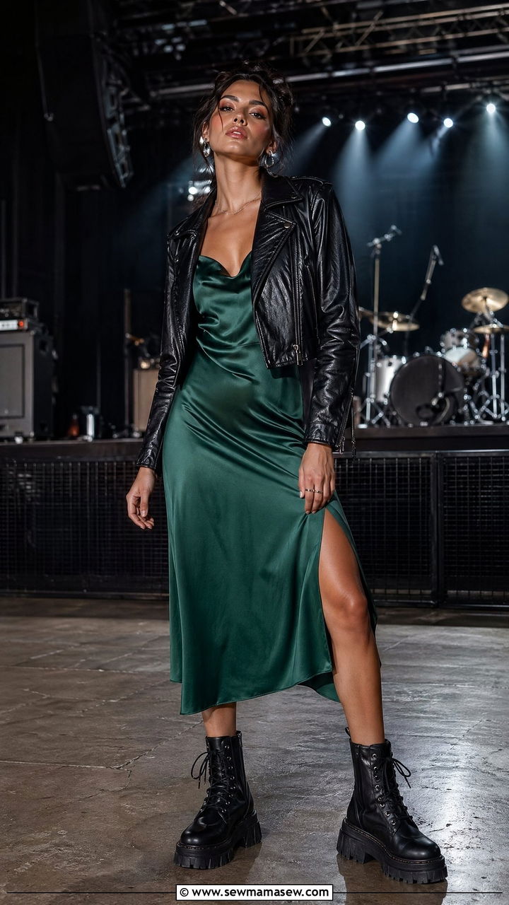 Slip Dress With Chunky Boots Outfit - 35 Concert outfits for women