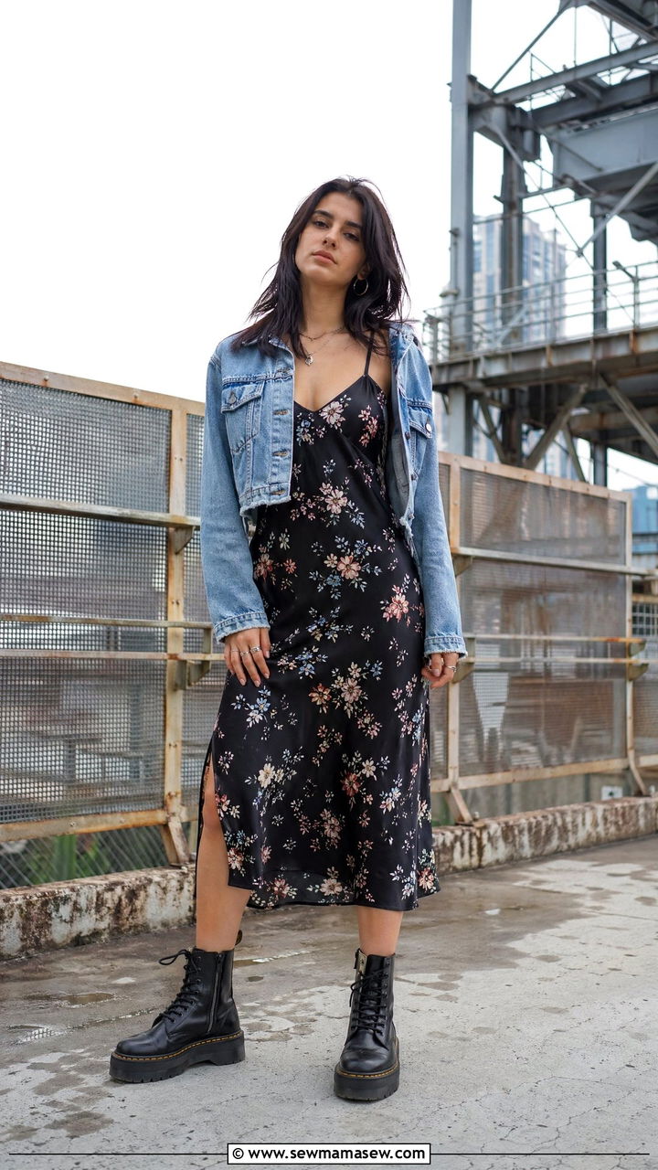 Slip Dress With Combat Boots - 35 casual slip dress outfits