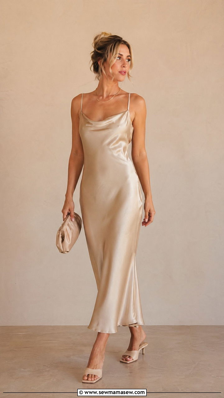 Slip Dress With Kitten Heels - 35 classy 90s outfits