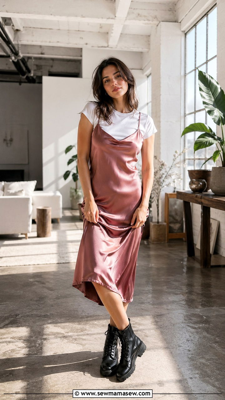 Slip Dress and Combat Boots Spring Outfit - 30 spring grunge outfits