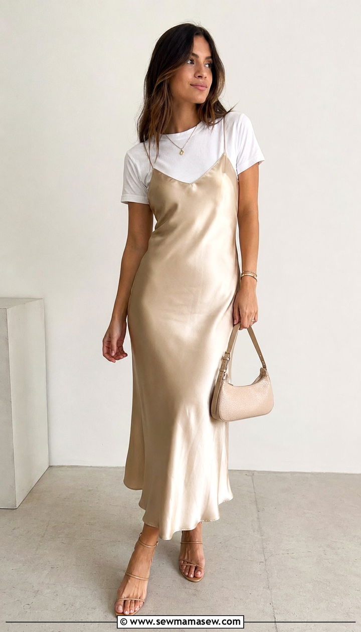 Slip Dress with Strappy Sandals - 30 90s outfit ideas 2026
