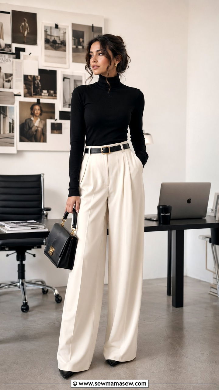 Slip Skirt with a Chunky Knit Sweater - 30 Work outfits for creative agency