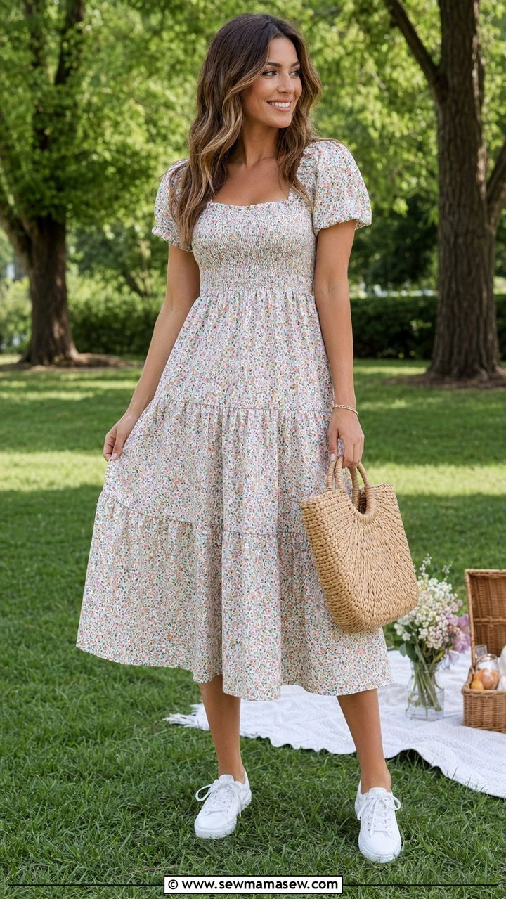 Smocked Bodice Dress For Baby Shower - 30 baby shower outfit ideas for women