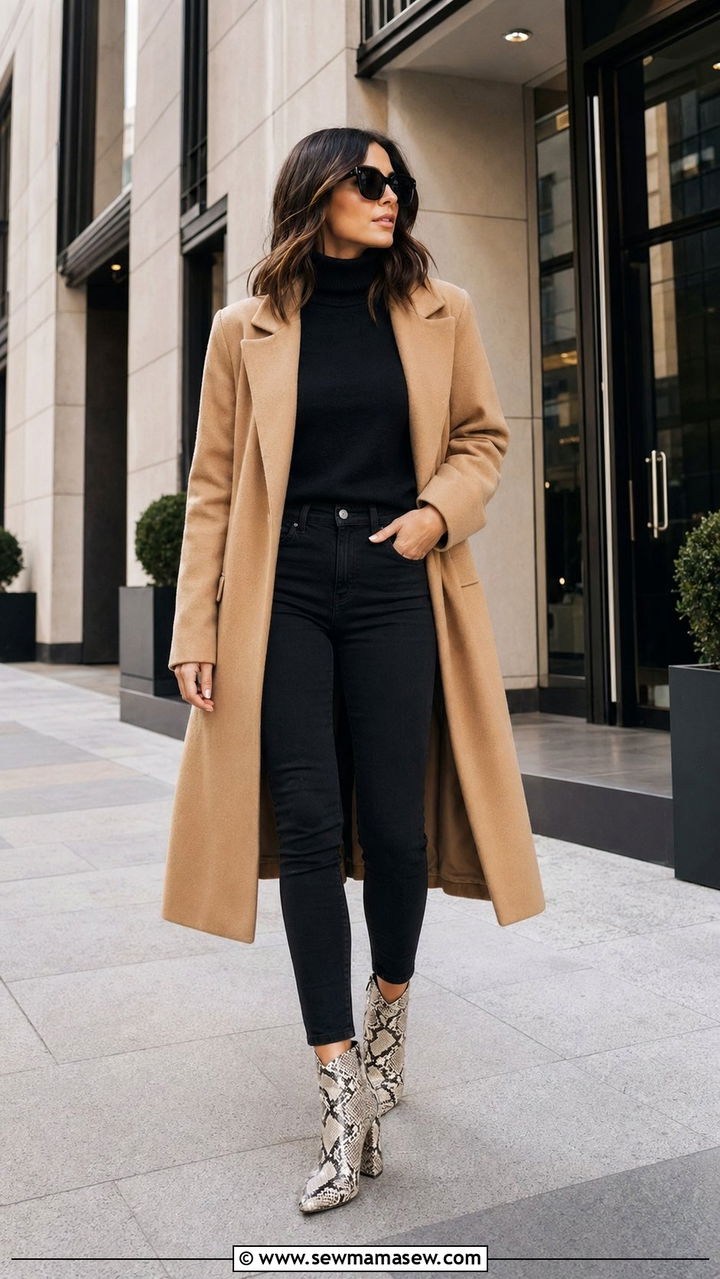 Snakeskin Ankle Boots With Black Skinny Jeans Outfit - 30 Ankle boots outfit ideas with jeans