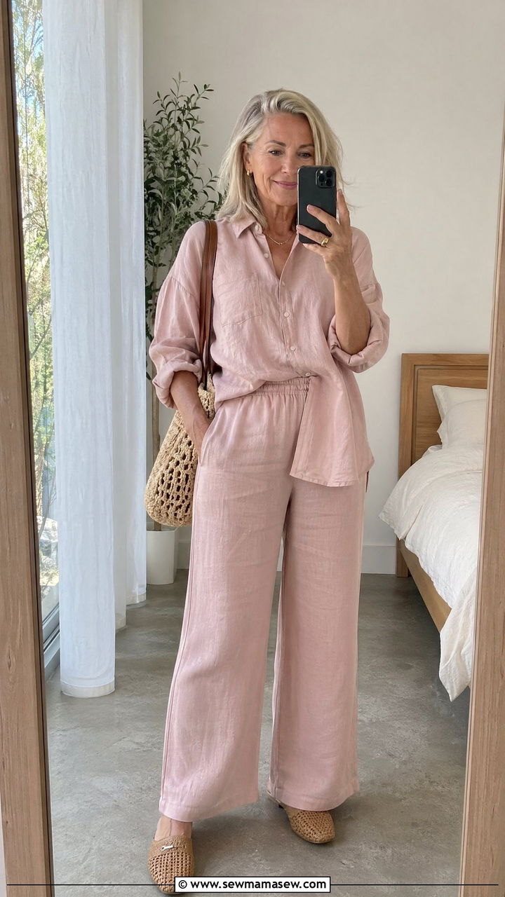 Soft Linen Co Ord Set Outfit - 35 Summer outfits for women over 60