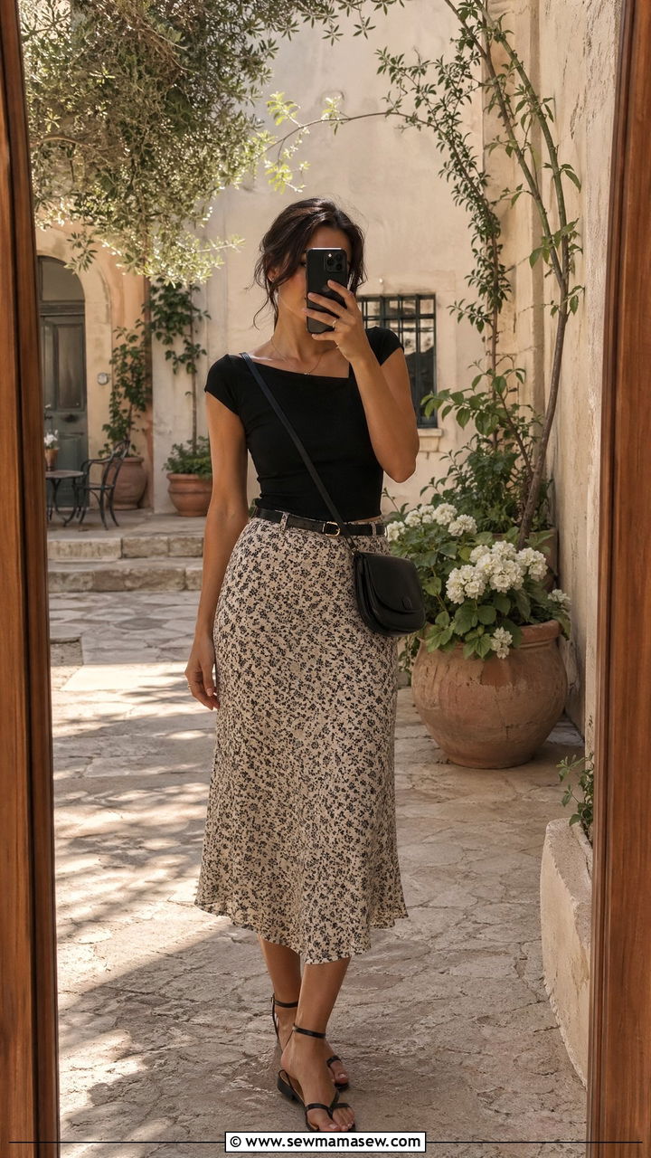 Solo Travel Midi Skirt Outfit - 35 Solo travel outfit ideas